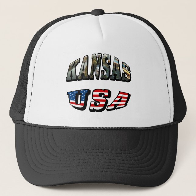 Casquette Police du drapeau Kansas Picture et USA (Devant)