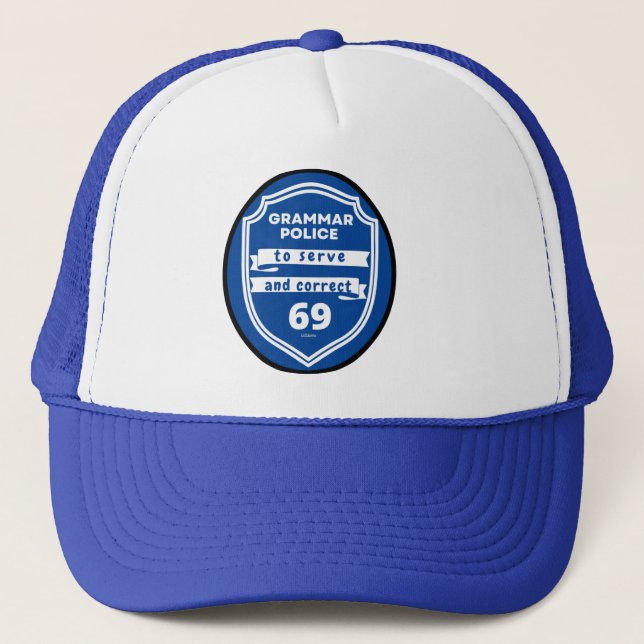 Casquette POLICE GRAMMAR POUR SERVIR ET CORRECTER drôle      (Devant)