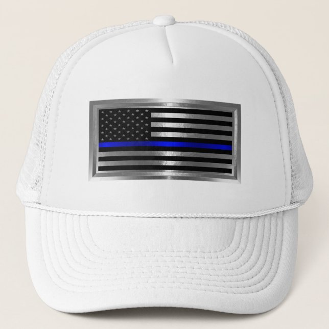 Casquette Police Police American Flag Blue Stripe (Devant)
