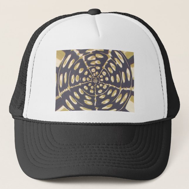 Casquette Polka bleu et crémeux Motif ovale (Devant)