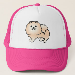 Casquette Pomeranian crème Chien de dessin animé mignon