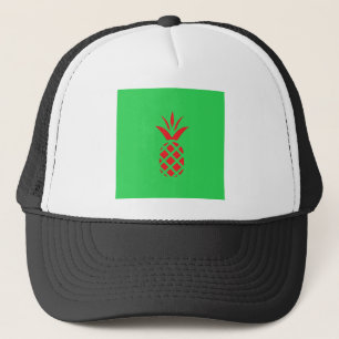Casquette Pomme de pin rouge en vert