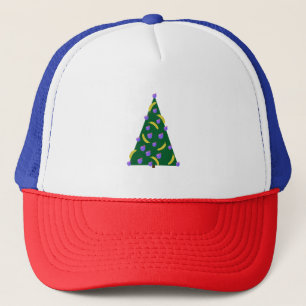 Casquette Pop Art Christmas Tree with Apples and Bananas 