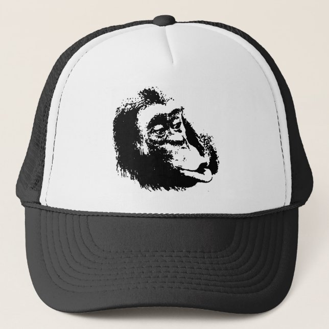 Casquette Pop Art drôle Chimpanzé (Devant)