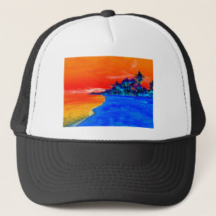 Casquette Pop Art Plage Exotique Palmiers