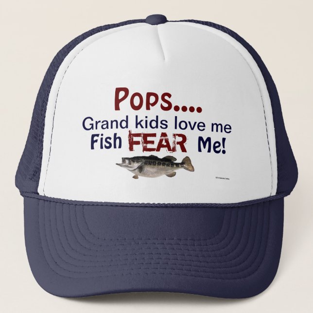 Casquette Pop...Les grands enfants m'aiment Poisson Peur moi (Devant)