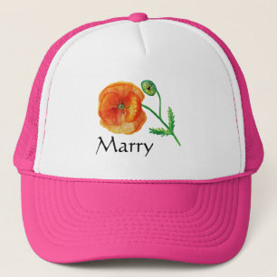 Casquette Poppies, fleurs de pavot rouge Custom Art Casquett