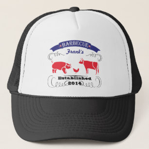 Casquette Porc, poulet et vache Barbeque vintage