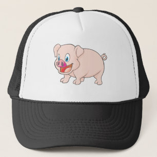 Casquette Porc rose heureux mignon de porc