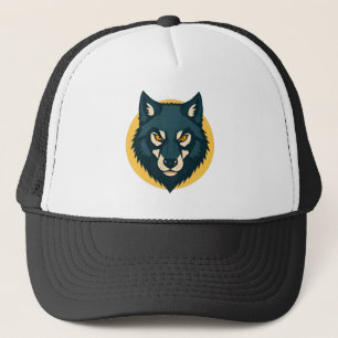 Casquette Portrait de loup avec des détails artistiques vibr