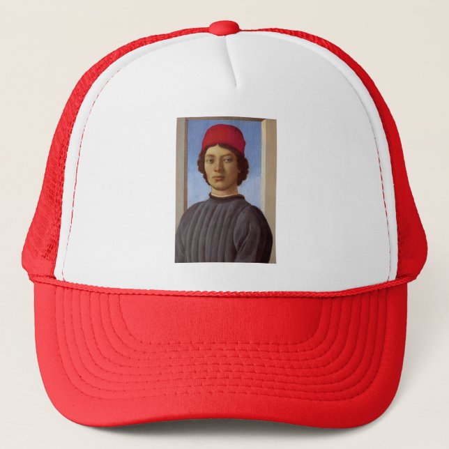 Casquette Portrait de Sandro Botticelli- d'un jeune homme, (Devant)