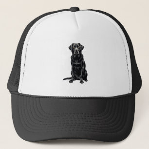Casquette Portrait Illustré de Chien Labrador Retriever Noir