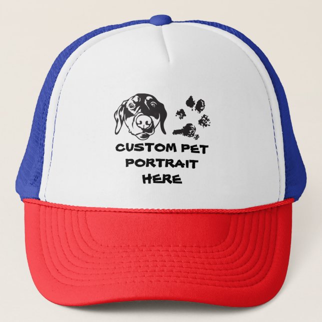 Casquette Portrait personnalisé, portrait animal sur un casq (Devant)