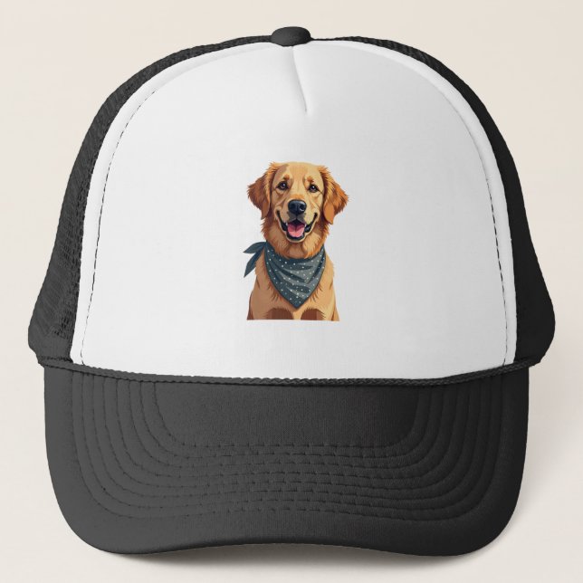 Casquette Portrait vintage de Golden Retriever avec Ba color (Devant)