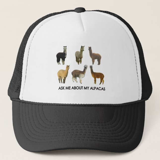 Casquette Posez-moi des questions sur mes alpacas (Devant)
