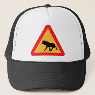 Casquette Poteau de signalisation suédois d'orignaux de