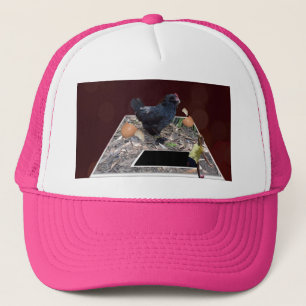Casquette Poule géante mangeant des œufs,