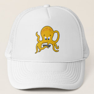 Casquette poulpe avec ordinateur portable