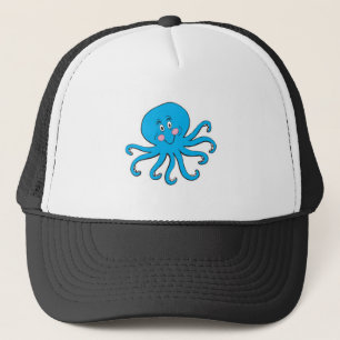 Casquette poulpe bleue heureuse