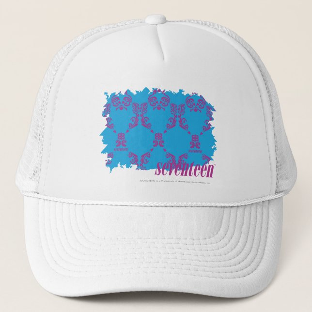 Casquette Pourpre-Aqua 4 de damassé (Devant)