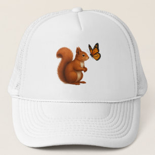 Casquette Poursuite Joyeuse – Écureuil Heureux & Papillon