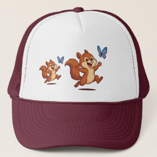 Casquette Poursuite Joyeuse – Écureuil & Papillon Heureux
