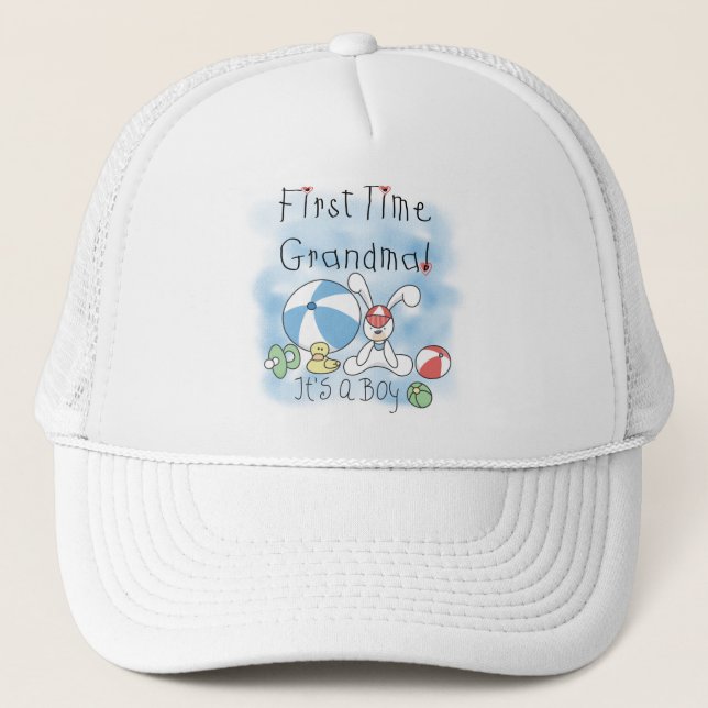 Casquette Première Grand-mère de garçon Tshirts et cadeaux (Devant)