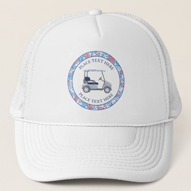 Casquette Preppy Patriotic Crabs Golf Cart (Devant)
