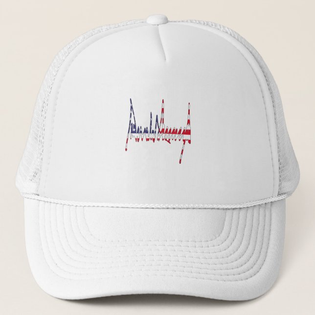 Casquette Président Trump Signature USA Drapeau couleur patr (Devant)