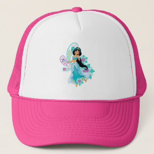 Casquette Princesse Jasmine avec plumes et fleurs