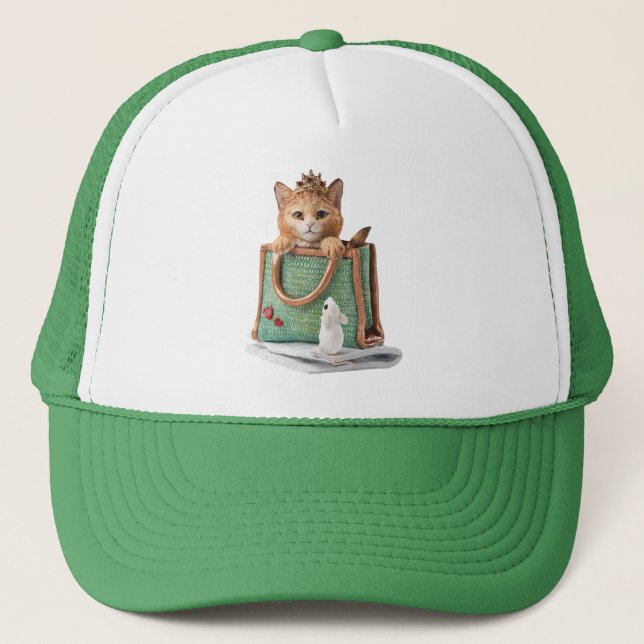 Casquette Princesse Kitten dans le sac avec la souris et la (Devant)