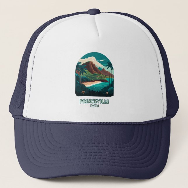Casquette Princeville Kauai Hawaii Beach Mounts Retro (Devant)
