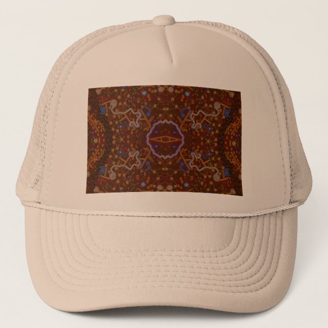 Casquette Promenade aborigène australienne avec traces anima (Devant)