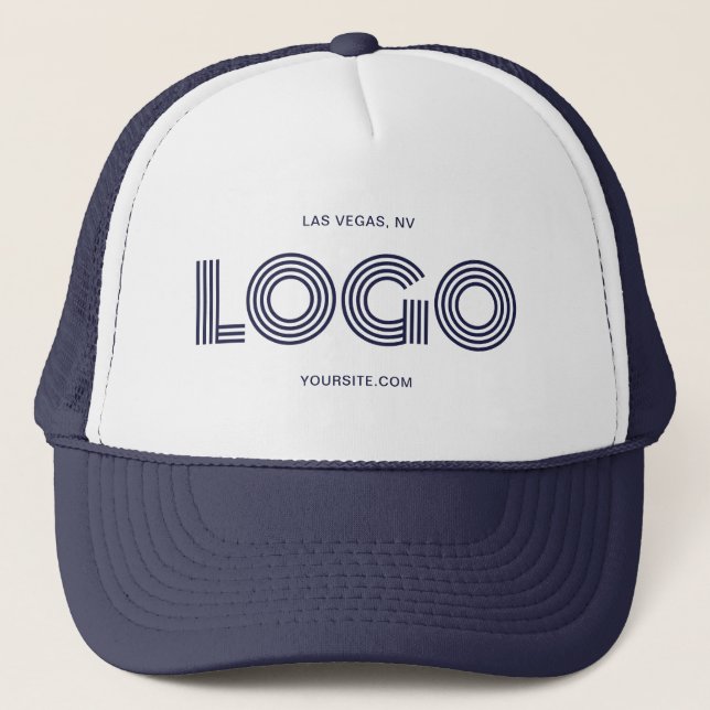 Casquette Promo de logo rectangulaire moderne bleu foncé (Devant)