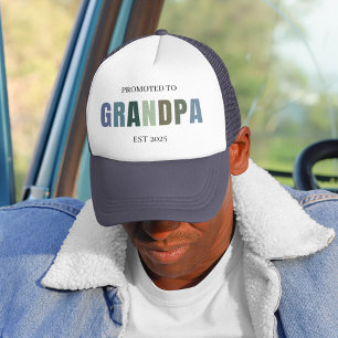 Casquette Promu à Grand-père EST 2025   Nouveau grand-parent