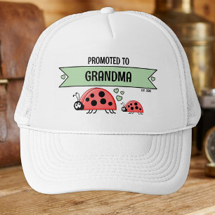 Casquette Promue grand-mère coccinelles blanc vert