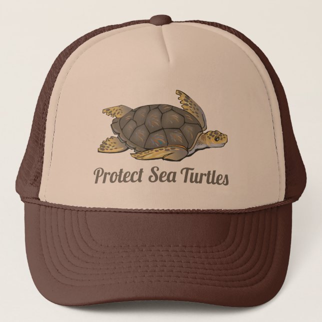 Casquette Protéger les tortues de mer Habitats de l'océan (Devant)