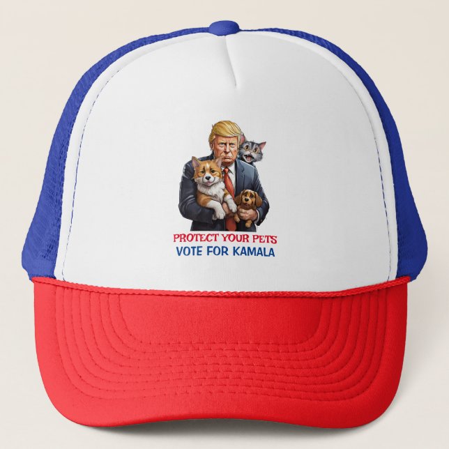 Casquette Protégez vos animaux domestiques | Vote pour Kamal (Devant)