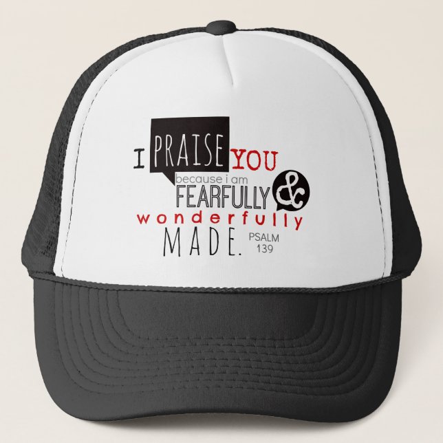 Casquette Psaume 139 - Je vous félicite (Devant)