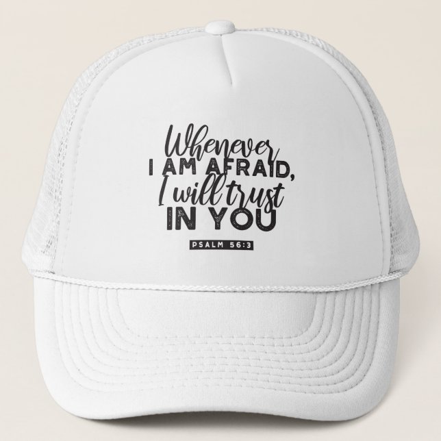 Casquette Psaume 56:3 Bible Verse Art "Je ferai confiance en (Devant)