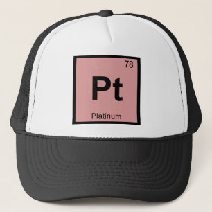 Casquette Pt - Symbole de tableau périodique de la chimie du