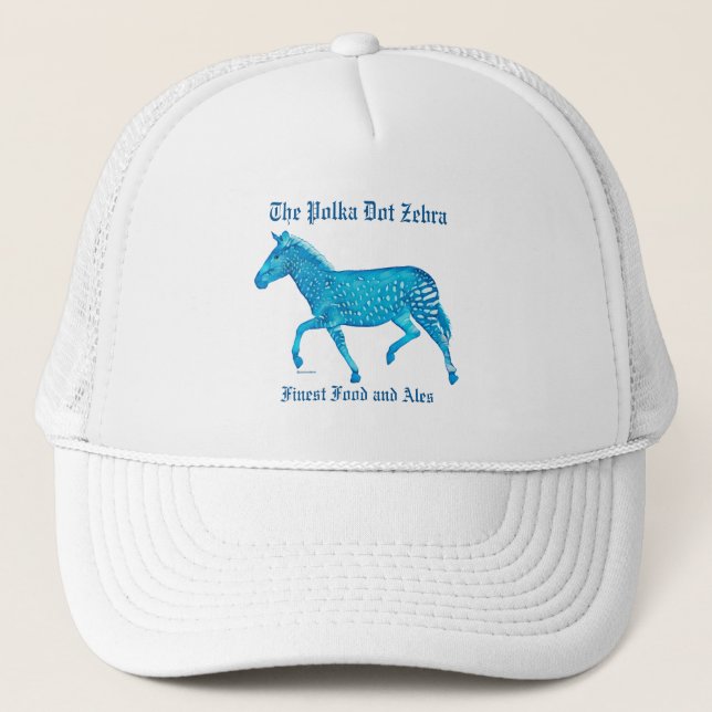 Casquette Pub anglais Polka Dot Zebra - Bleu (Devant)