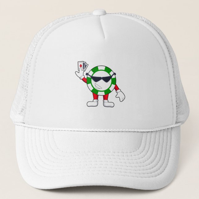 Casquette Puce de poker avec cartes Poker (Devant)