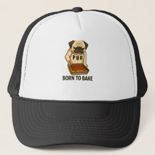 Casquette Pug Né pour Cuire Amant de Chien Drôle
