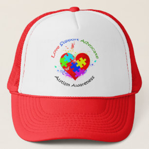 Casquette Puzzle de l'autisme sur le coeur