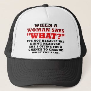 Casquette Quand une femme dit quoi deuxième chance drôle
