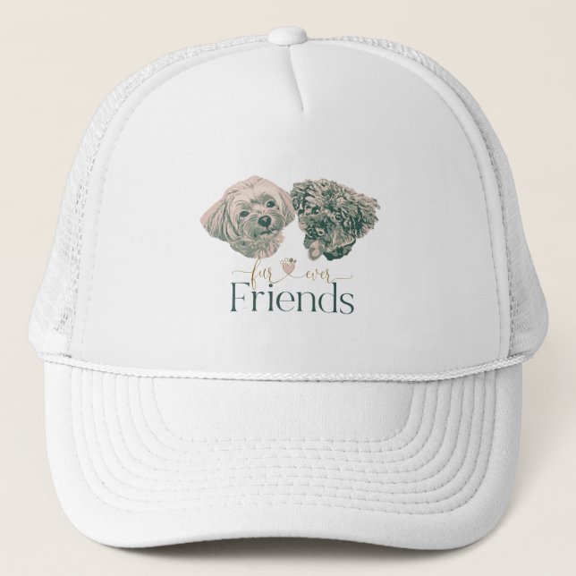 Casquette Quatre amis mignons chiens (Devant)