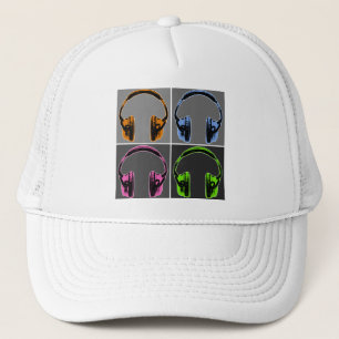 Casquette Quatre casques audio Pop Art