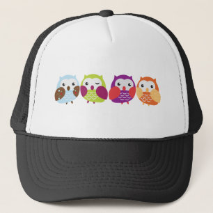 Casquette Quatre Chouettes colorées