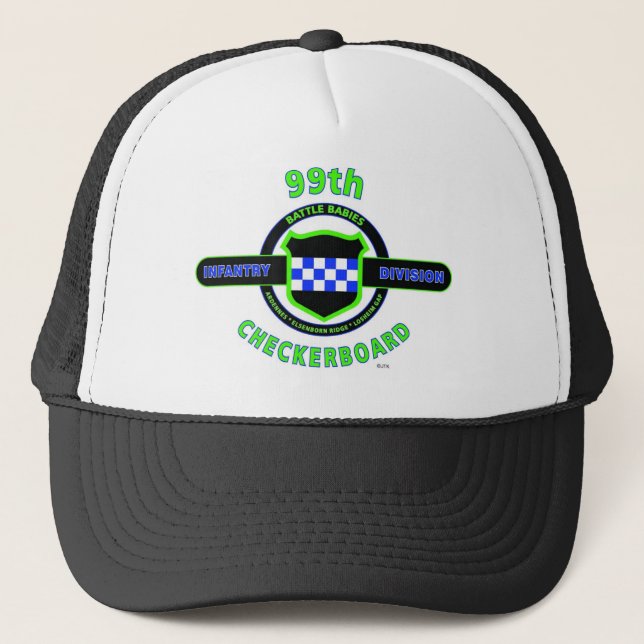 Casquette quatre-vingt-dix-neuvième DIVISION de "DAMIER" de (Devant)
